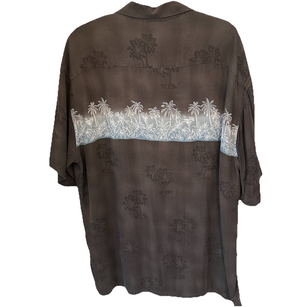 Campia Moda Shirt‎ Mens XL Brown Palm Bowling Style 100% Rayon - Picture 3 of 11